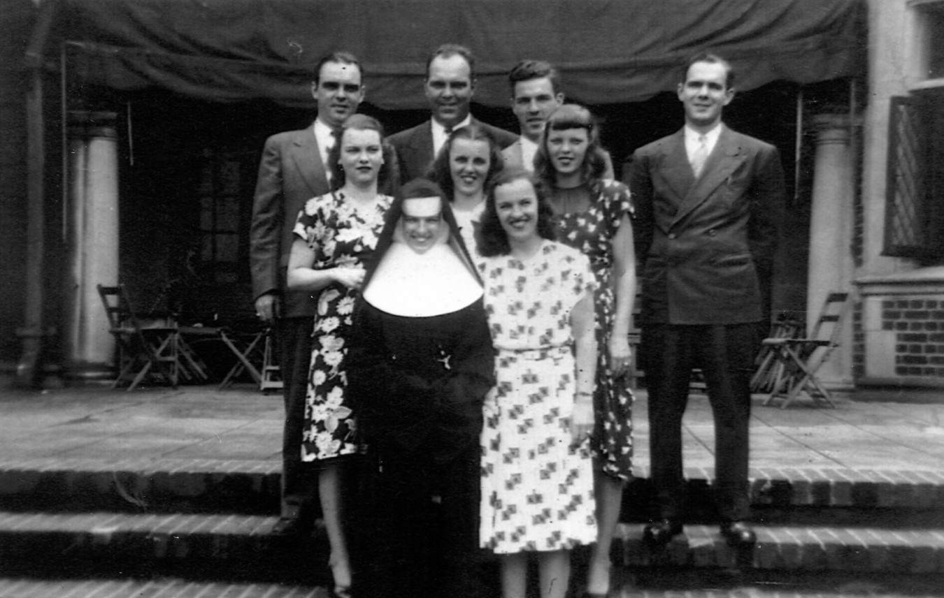 The Carroll siblings on church steps, the Bronx, c.1940s
