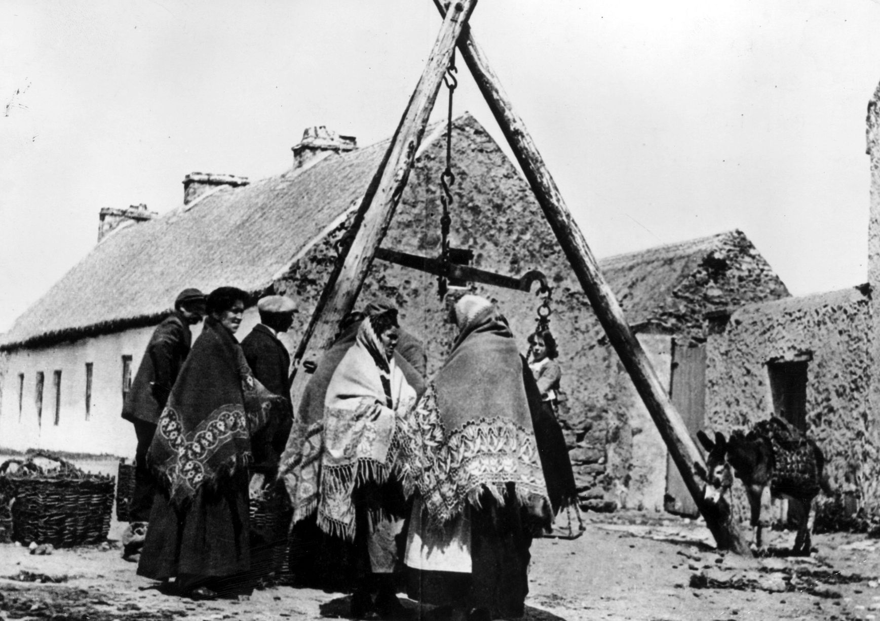 Irish village gathering, 1880s — community life in rural Ireland