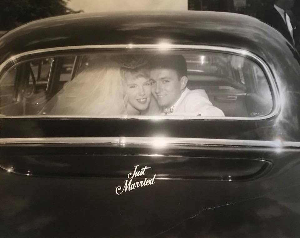 Patricia Carroll and her husband, Just Married, August 31, 1963